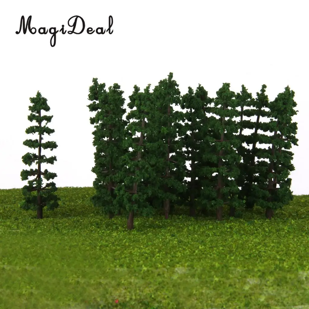 20Pcs/Lot 1/100 Scale Plastic Fir Tree Model Train Garden Street Yard Greenery Scene Scenery Landscape Layout HO