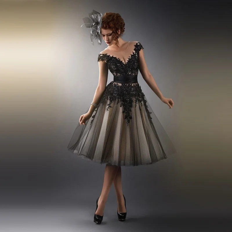 Sexy De Encaje Negro Nupcial Vestidos V Cuello Vestidos Novia Corto 2015 Vestido Noiva Curto Longitud De La Rodilla Vestidos De Robe De Mariage Robe De Mariage Knee Length Wedding Gownsbridal Dress Aliexpress