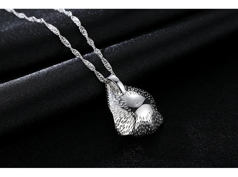 

Sterling Silver Necklace Water Wave Chain Natural Freshwater Pearl Pendant Women's Accessories GB04
