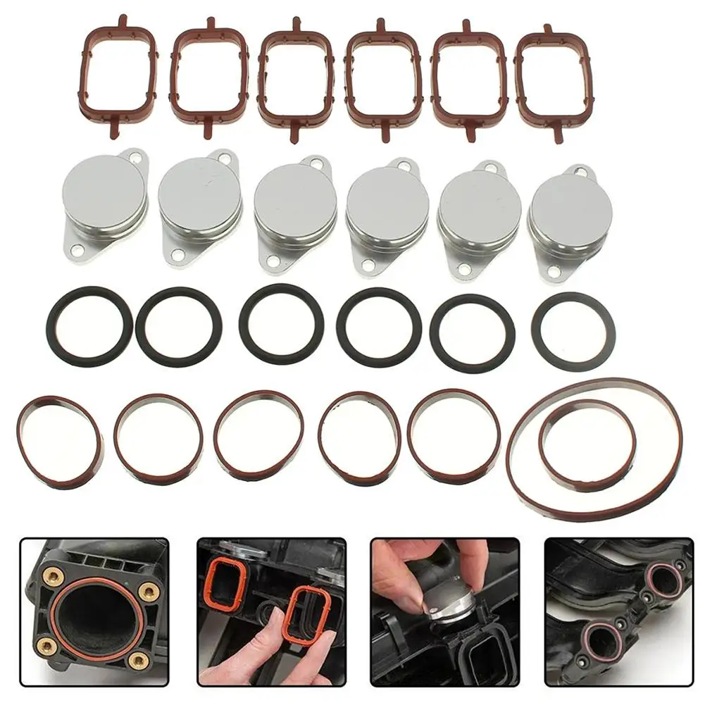 

Replacement Diesel Swirl Flap Blanks Bungs with Intake Manifold Gaskets for BMW Intake Manifold Gaskets Set
