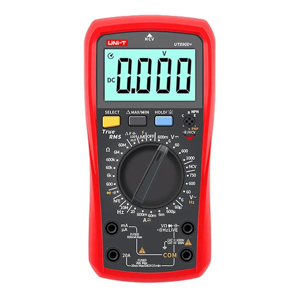 

High Precision Digital Multimeter Portable Counts Volt Meter Manual Auto Ranging Measures Voltage Tester Current Resistance