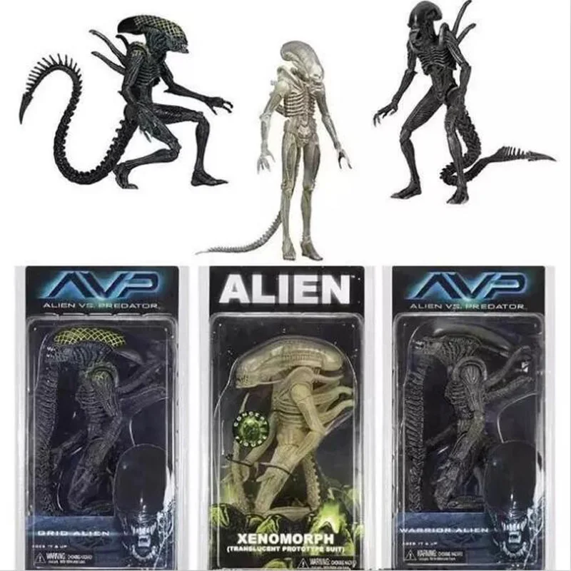 

Aliens Predator Grid Xenomorph Translucent Prototype Suit Warrior PVC Action Figure Toy Doll Gift