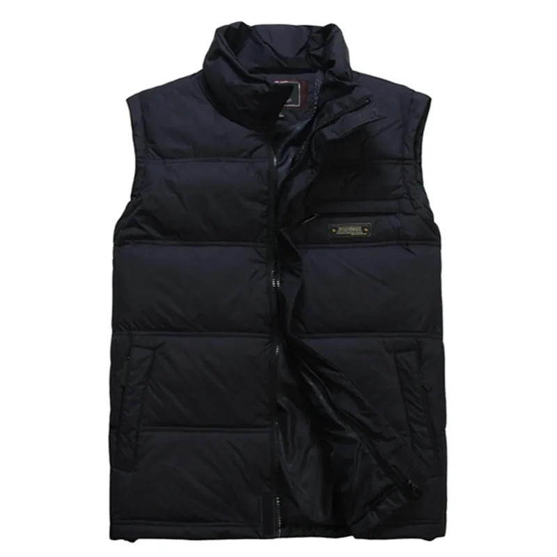 Autumn Winter Men's Down Vest Mens 5XL Thermal Down Vest Sleeveless