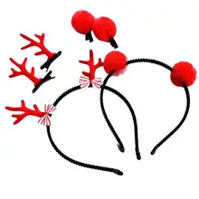 6 шт./компл. детский миловидный зажим для волос Олень Рог обруч для волос Рождественская вечеринка украшение заколки-клипсы для волос для девочек подростков женщин