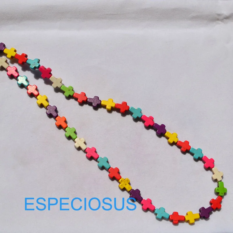 

42PCS DIY Religion jewelry Accessories Necklace Beads small size Cross Mix Color Turquiose Handcraft Bracelet Making Departments