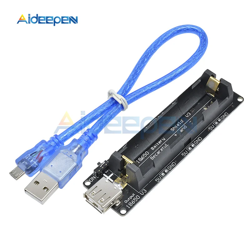 

WEMOS ESP32 ESP32S 18650 Lithium battery Shield V3 Expansion Board Mobile Power Expansion Board W/ USB Cable Battery Protection