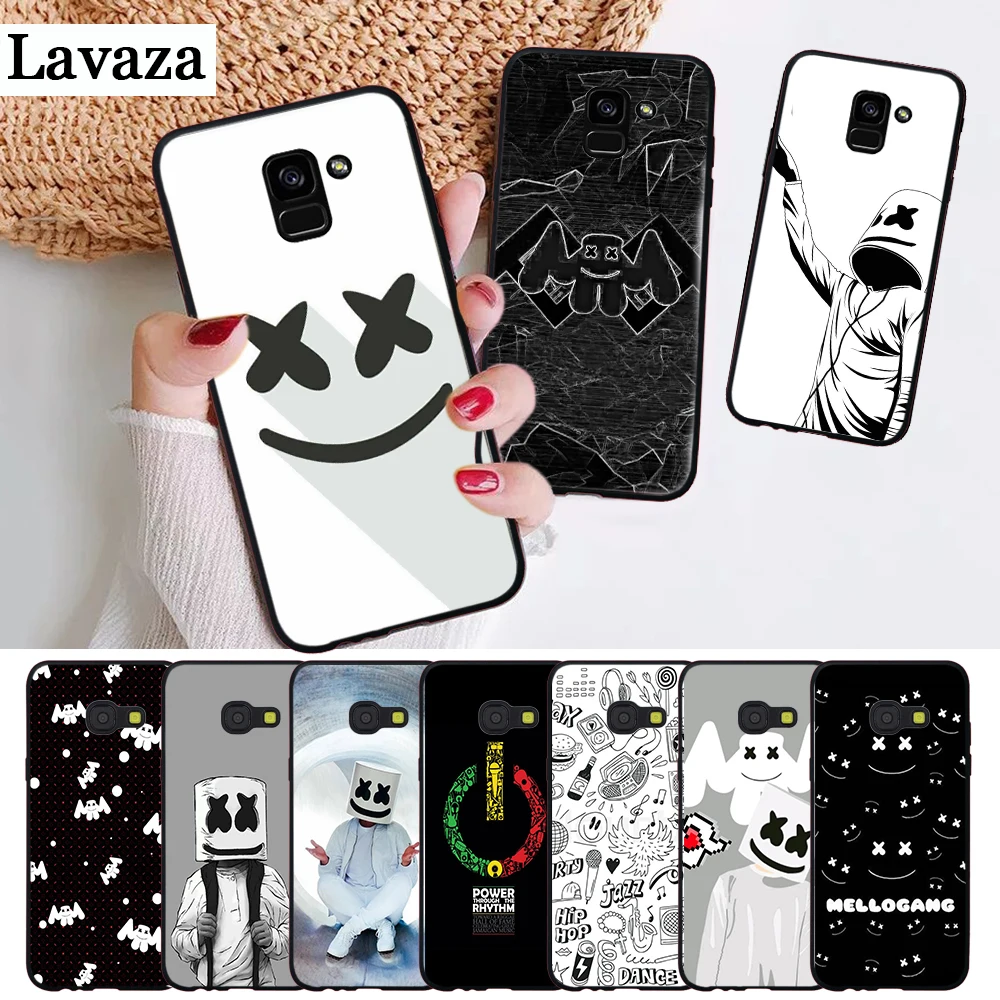 

Lavaza Marshmello Black Silicone Case for Samsung A3 A5 2016 2017 A6 Plus 2018 A7 A8 A9 A10 A30 A40 A50 A70 J6
