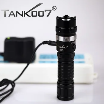 

TANK007 TR01 Cree R5 Police LED Rechargeable Flashlight lanterna recarregavel Torch 420lumen FREE Shipping