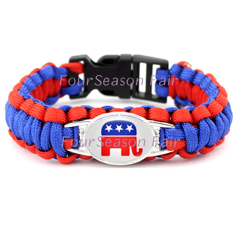Vote for Donald Trump Republican Party Paracord Bracelet Survaval Parachute Rope Outdoor Camping Bangle-Drop Shipping | Украшения и