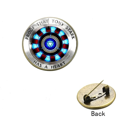 

2019 Iron Man Tony Stark Arc Reactor Print Brooch Badge Marvel The Avengers 4 Endgame Quantum Realm Chest Pin Fans Collection