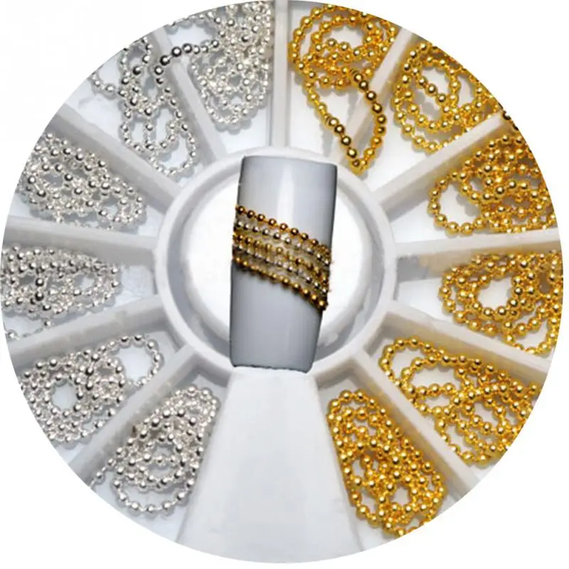 6cm Stylish Design Nail Art Decoration 3D Gold & Silver Chain Fashion