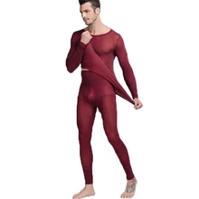 Зимнее мужское термобелье, сексуальное прозрачное эластичное кальсоны, Мужская мягкая одежда для сна, теплые брюки, штаны, Термоодежда