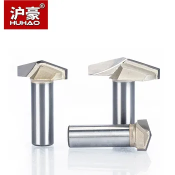 

HUHAO 1pcs 1/2" Shank 3D Carving Router Bits for Wood 120 150 Deg V Type Slotting Cutter Tungsten CNC Woodworking Carving Tool