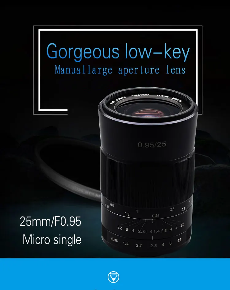 KAXINDA 25 мм F0.95 микро одиночный объектив для olimpus Canon Fuji sony одиночный объектив с большой апертурой E