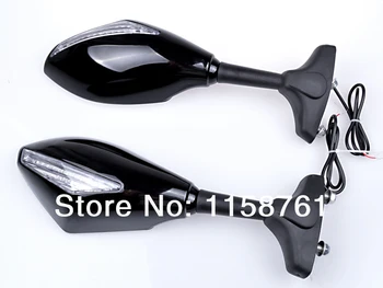 

Black LED Turn Signals Integrated Mirrors for Suzuki GSXR SV650S SV650 Hayabusa Bandit Free shipping