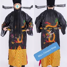 Традиционный китайский Пекинская опера, судью Бао династия песен, полицейский костюм со шляпой для выступления или выступления мужской костюм