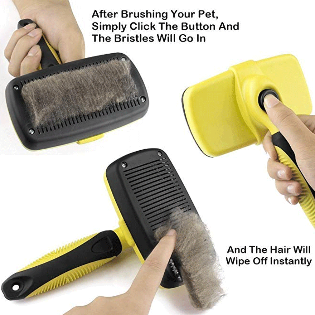 Dog Cat Hair Brush Grooming Automatic Hair Comb For Shedding Rake Trimming Tool Fur Removal Pet Accessories