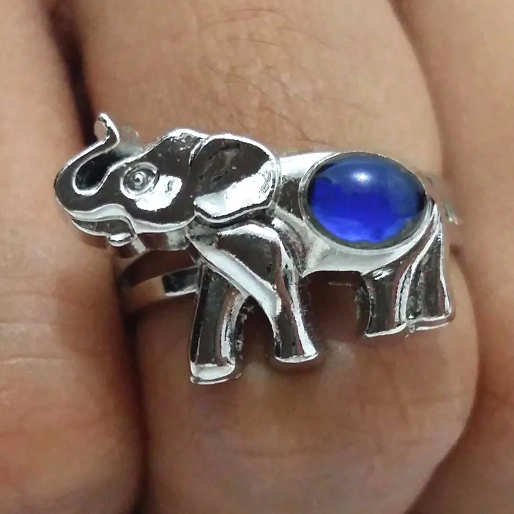 Супер качество Кристалл Слон настроения кольца выпуклые бусины пара температура кольцо меняющее цвет регулируемое кольцо