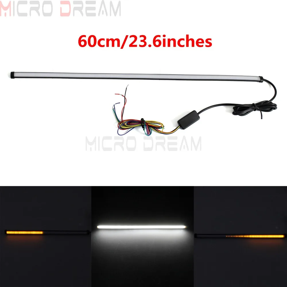 

Universal LED Tail Light Strip White Running Lamp Tube w/Sequential Flowing Turn Signal For Motorcycle Trike Scooter Quads ATV