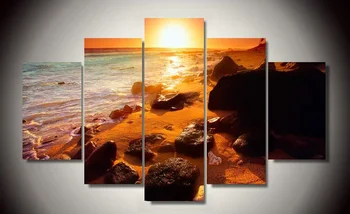 

2017 Fallout Unframed Beach Sea 5 Piece Picture Wall Art Room Decor Painting On Canvas Coloring Living Deco Murals