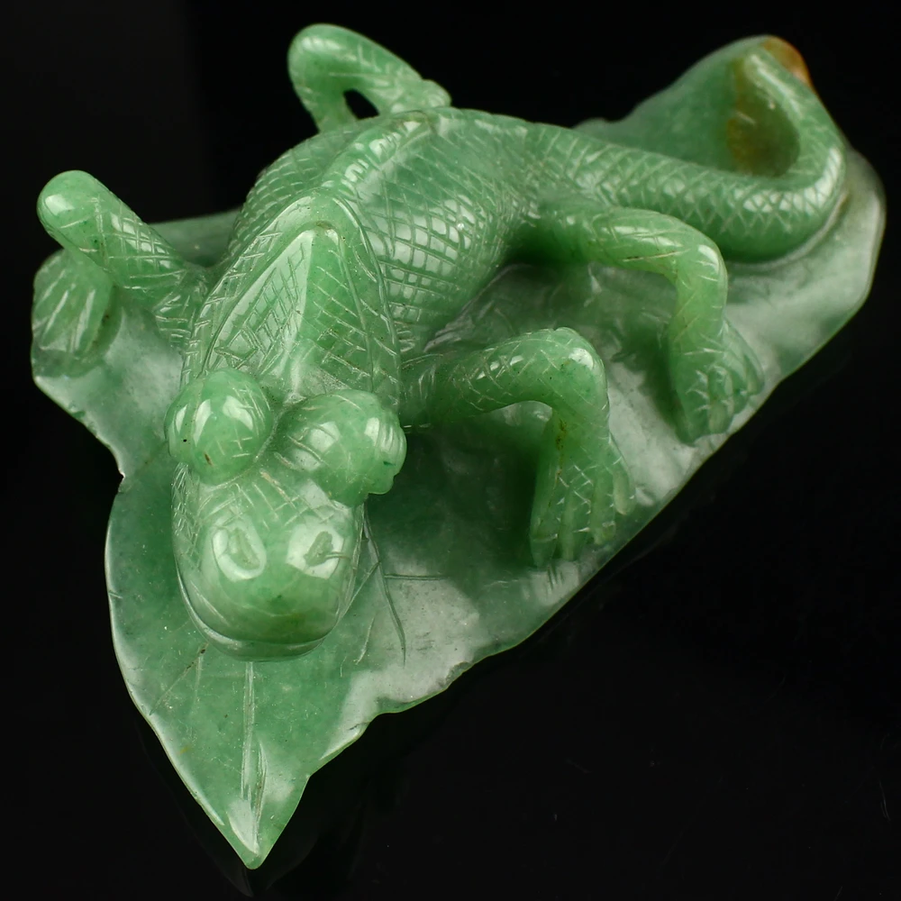 1442 Carved Aventurine Chameleon 5.3&quot Figurine Room &amp Garden Car Decoration | Украшения и аксессуары