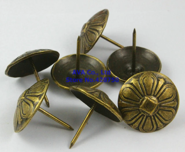 Antique Solid Brass Decorative Upholstery Pins Furniture Tack Craft Dome  Nail