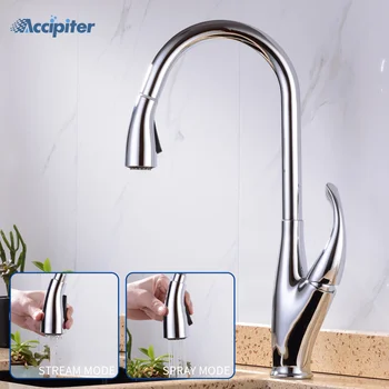 

Kitchen Faucets Single Handle Pull Out Kitchen Tap Single Hole Handle Swivel 360 Degree Water Mixer Tap Mixer Tap 2 functions