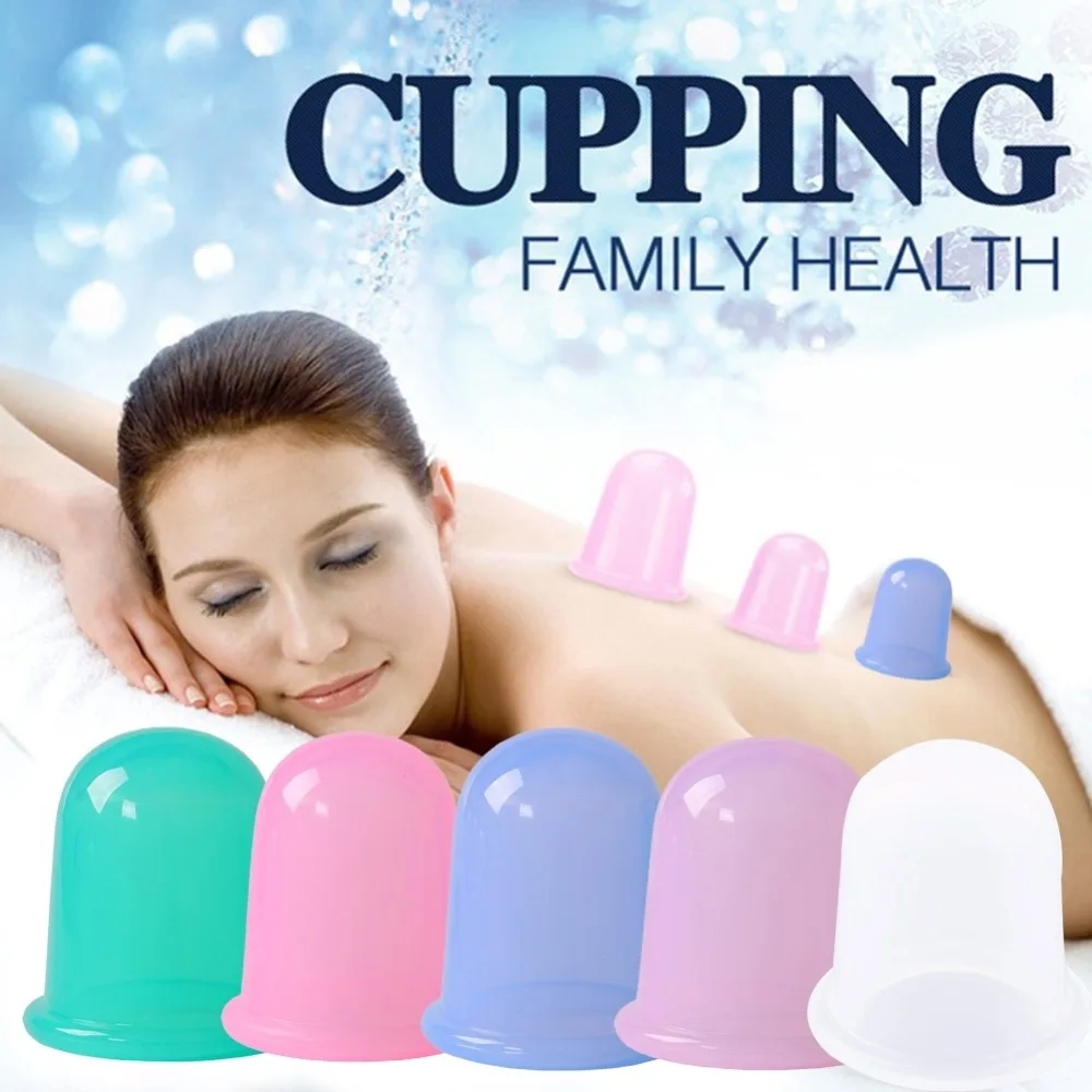 

Body Massage Helper Anti Cellulite Vacuum Silicone Cupping Cups family Health Care Massage back Neck Medical Pump Suction 7*8cm