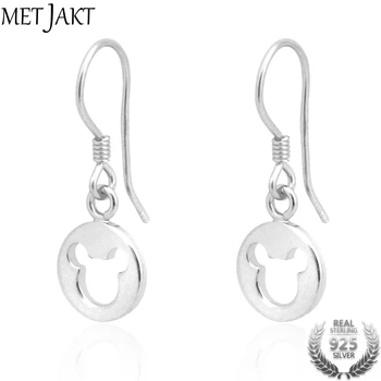 

MetJakt Classic Hollow Mickey Pattern Earrings 925 Sterling Silver Silver Drop Earrings for Women Wedding Birthday Party Jewelry