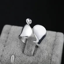 925 пробы серебряные гладкие кольца для женщин ювелирные изделия красивые Открытые Кольца для вечеринок подарок на день рождения