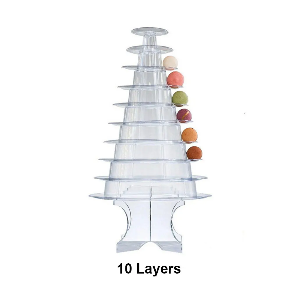 GT 6/10 ярусов Macaron Дисплей Стенд Круглый пирамида из Макарон кекс еда дисплей/торт стенд Свадебные украшения день рождения пользу - Цвет: 10 Layers