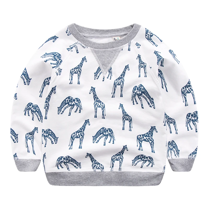 

Baby color cartoon sweater in spring 2017 new children giraffe T-shirt boys spring cotton clothes