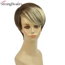 Сильный Красота синтетического природного короткие прямые парики Полный монолитным Для женщин волос