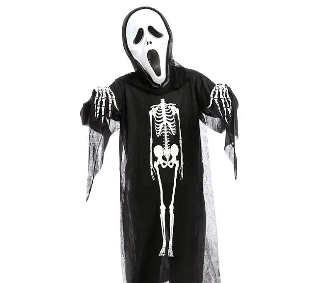 Хэллоуин Рождественский карнавальный костюм ведьмы Маскарад скелет череп Костюм привидения детская ужас комплект одежды - Цвет: 1