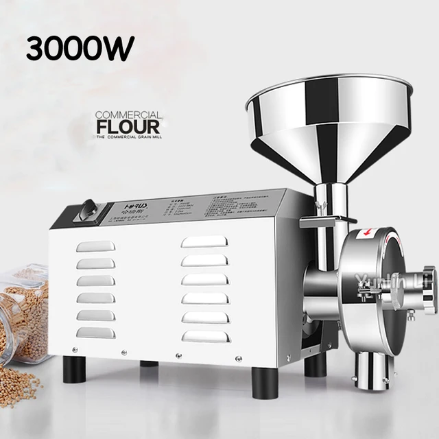 3000W Stainless Steel Grain Mill Grinder Commercial Herbal Medicine
