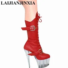 Laijianjinxia/Высокие ботинки из PU-кожи Каблучки ночной клуб Paryt Сапоги и ботинки для девочек Обувь для танцев Для женщин пикантная танцевальная Сапоги и ботинки для девочек на платформе мотоциклетная обувь b-025
