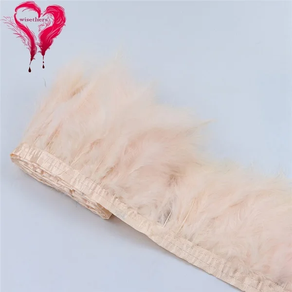 2 Meters/Lot 10-15 CM Dyed Colored Downy Turkey Marabou Feather Fringe Trimming Satin Ribbon Trim Garment Decoration 22 Colors - Цвет: Light Pink