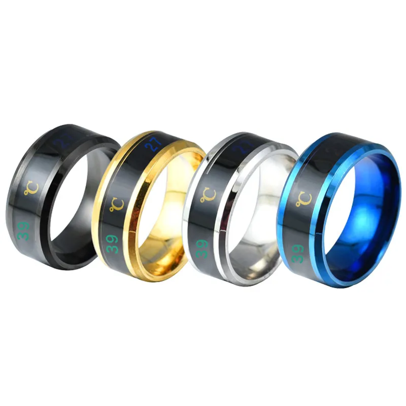 

Titanium Steel Mood Emotion Feeling Intelligent Temperature Sensitive Rings for Women Men Waterproof Stainless Steel Jewelry