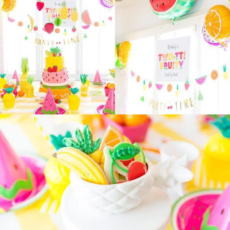 

Hawaiian Flamingo Party Foil Balloons Tropical Fruit Pineapple Birthday Balloon Party Baloons for Summer Beach Party Decorations