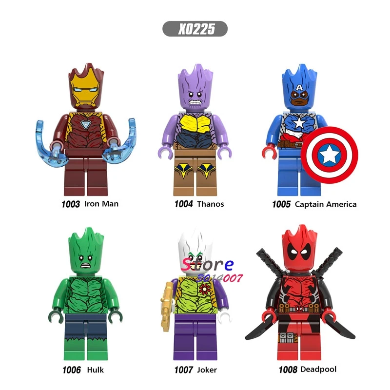 

50pcs Infinity War Series Super Hero Iron Man Thanos Captain America Hulk Joker Deadpool building block for children toys