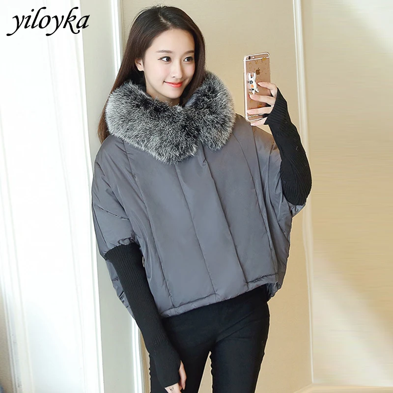 

New Women Parkas Mujer 2019 Winter Jacket Coat Fashion Autumn Short Warm Loose Bat Sleeved Padded Down Parkas Female Tops Coat