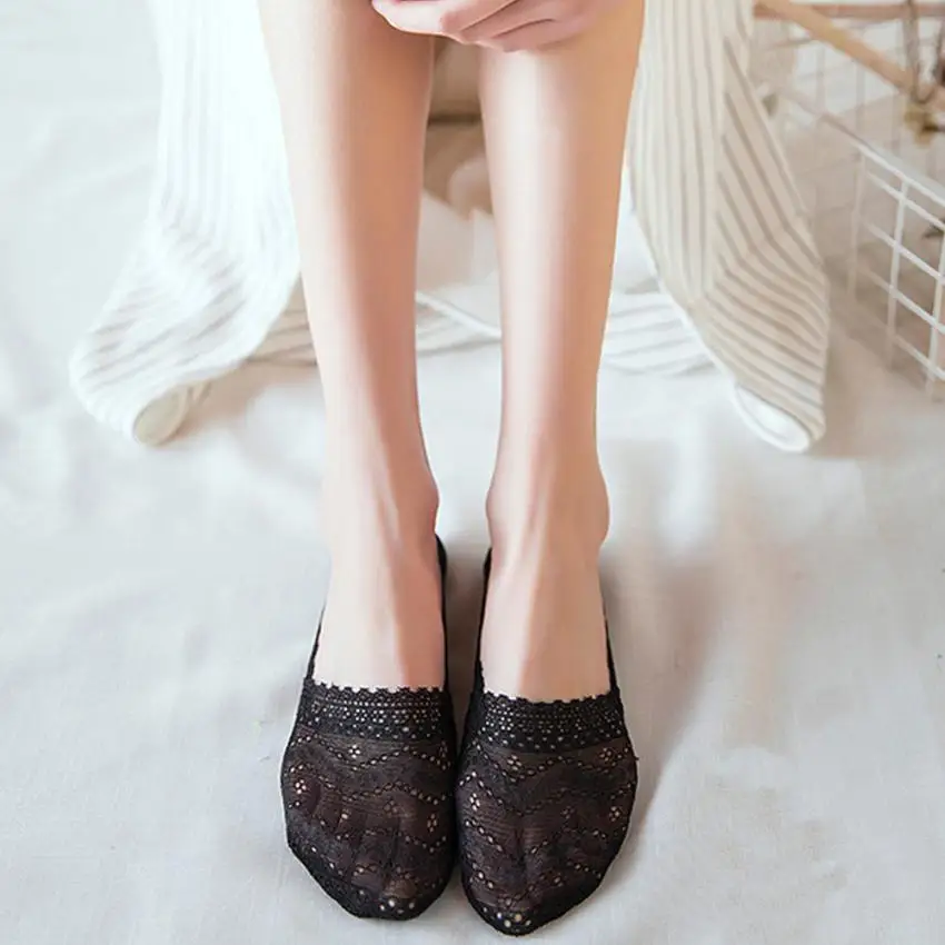 

NEW Popular Women's Sock Lace Antiskid Invisible Liner Low Cut Socks High Quality Fabulous Classical Women Socks Meias Hocok Sox