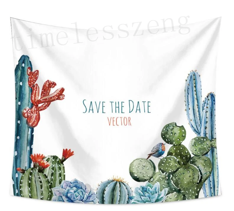 Cactus tapestry wall hanging home decor printing tablecloth bed sheet beach towel for party wedding decoration background