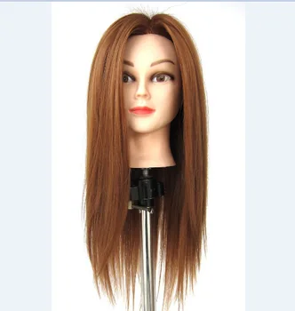 

Free Shipping 20" Hair 27"Clour Hair Dummy 100% High Temperature Synthetic Fiber Training Mannequin Head With Clamp