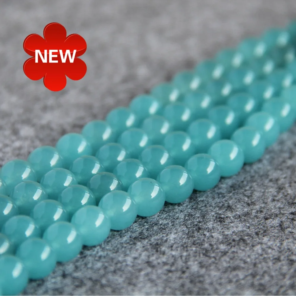 Trendy Accessory For Necklace Bracelet 10mm Light Blue Saphire Semi Finished Stones Loose Beads DIY 15inch Jewelry Making | Украшения и