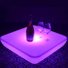 SK-LF28U(L62* W62* H21cm) PE материал светодиодный стол для кофейного бара 16 изменение цвета светящиеся пластиковые водонепроницаемые вечерние с пультом дистанционного управления