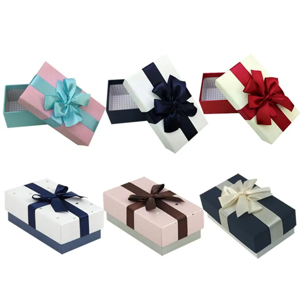

4PCS Fresh And Lovely Bow Gift Box Gift Box 6 Types Packing Carton Jewelry Cosmetics Floral Printing Box Exquisite Storage Box