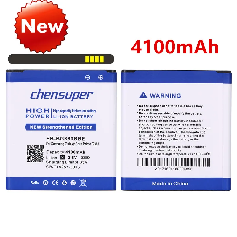 4100Mah Eb-Bg360Bbe Eb-Bg360Cbc Batteria Per Samsung Galaxy Core Prime G360 G3608 G3606 G3609 Galaxy J2 Win 2 Duos Tv Sm-G360Bt