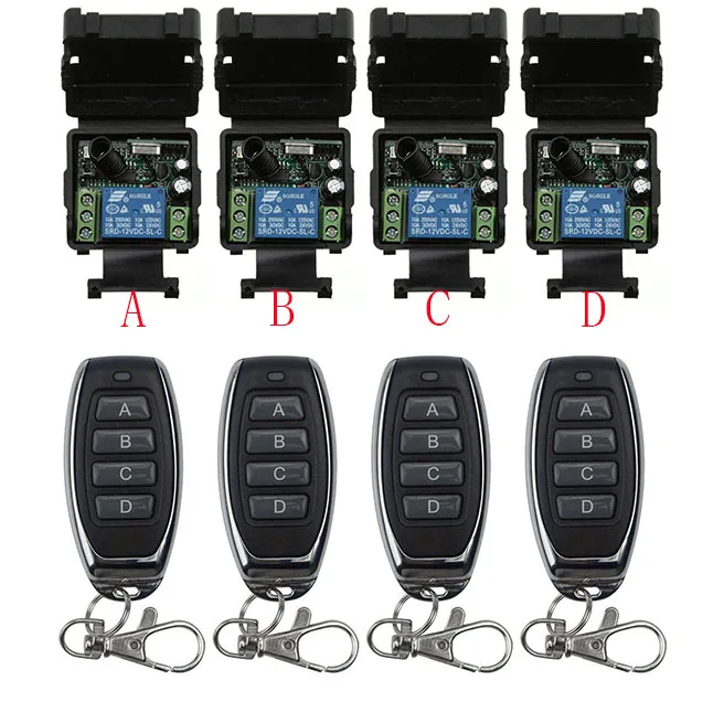 

DC12V 24V 1CH Mini Wireless RF Remote Control Light Switch 10A Relay Output Radio Receiver Module+Transmitter Garage Doors/lamp