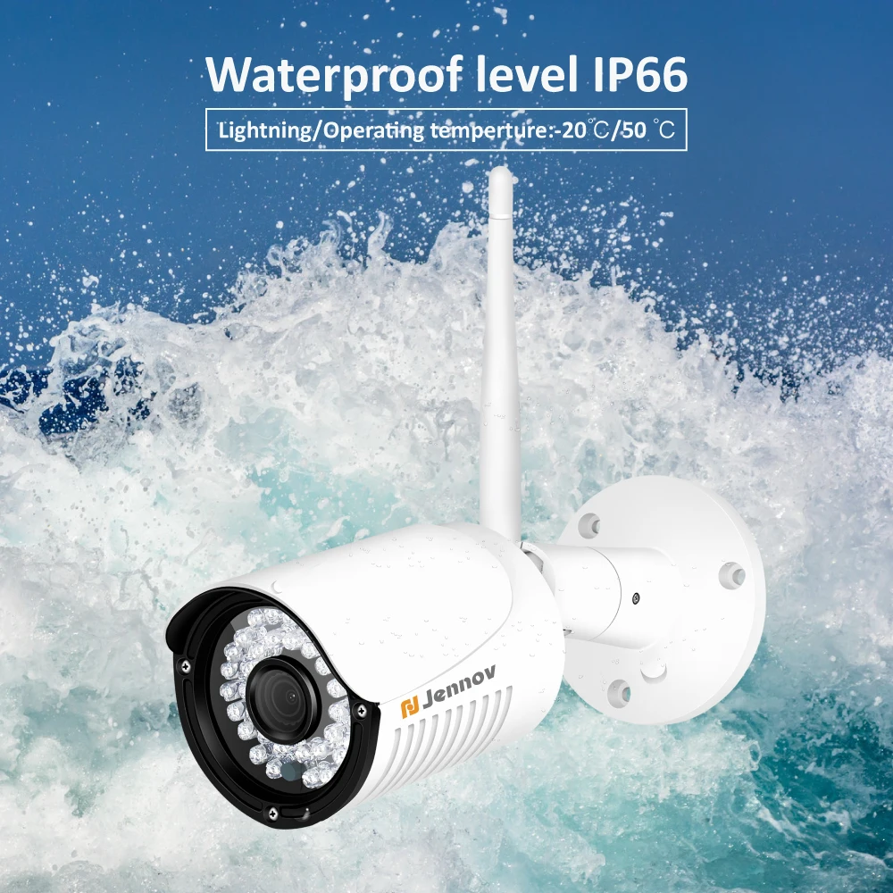 Камера видеонаблюдения Jennov HD 4 канала 2 МП беспроводная Wi Fi 1080P водонепроницаемая